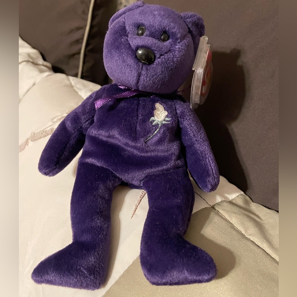 THE MOST Valuable rare TY Princess Diana Beanie Bear Original PVC Pellets 1997.